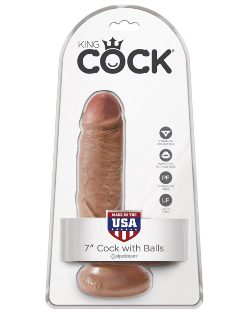 Фаллоимитатор-мулат с мошонкой 7 Cock with Balls - 19,4 см. - 4