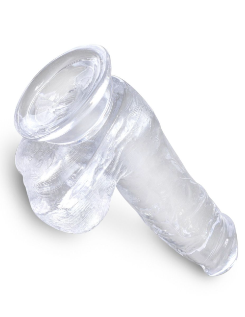 Прозрачный фаллоимитатор King Cock Clear 6 Cock with Balls - 17,8 см. - 2