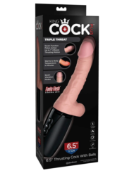 Хай-тек вибратор с функцией толкания 6.5 Thrusting Cock With Balls - 1