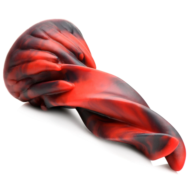 Красно-черный фантазийный фаллоимитатор Hell Kiss Twisted Tongues Silicone Dildo - 18,8 см. - 2