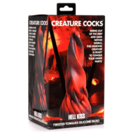 Красно-черный фантазийный фаллоимитатор Hell Kiss Twisted Tongues Silicone Dildo - 18,8 см. - 4