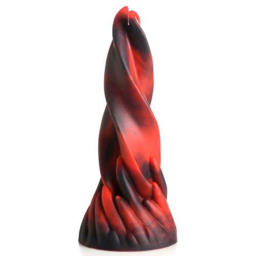 Красно-черный фантазийный фаллоимитатор Hell Kiss Twisted Tongues Silicone Dildo - 18,8 см. - 0