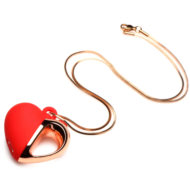 Красное ожерелье с подвеской-вибратором 10X Vibrating Silicone Heart Necklace - 0