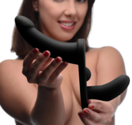 Черный вибрострапон Double Take 10X Double Penetration Vibrating Strap-on Harness - 1