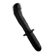 Черный вибратор The Large Realistic 10X Silicone Vibrator with Handle - 30,5 см. - 1