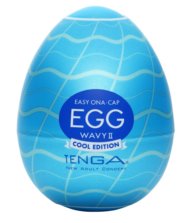 Мастурбатор-яйцо с охлаждающей смазкой EGG Wavy II Cool - 0