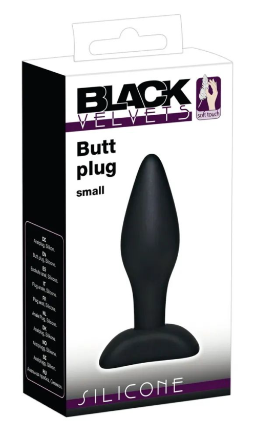 Чёрный анальный стимулятор Silicone Butt Plug Small - 9 см. - 2