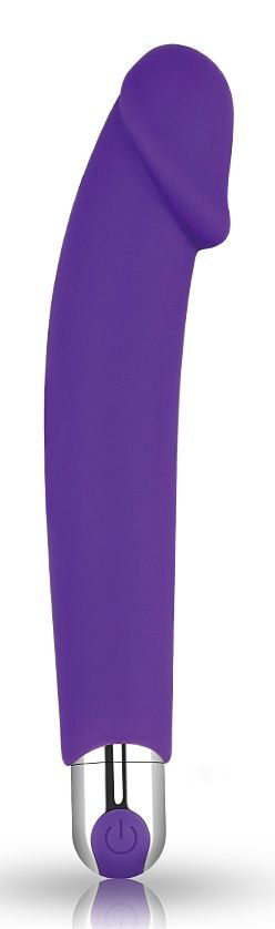 Фиолетовый вибратор Rechargeable IJOY Silicone Dildo - 16,5 см.