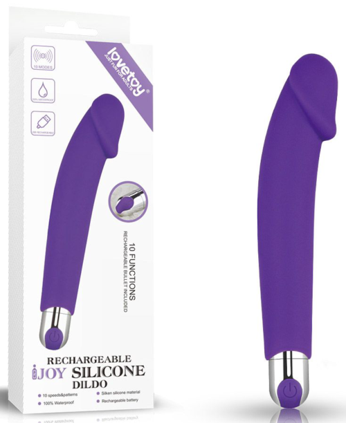 Фиолетовый вибратор Rechargeable IJOY Silicone Dildo - 16,5 см. - 1