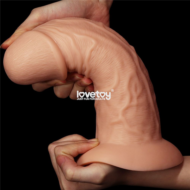 Телесный фаллоимитатор-гигант 9.5 Realistic Curved Dildo - 24 см. - 2