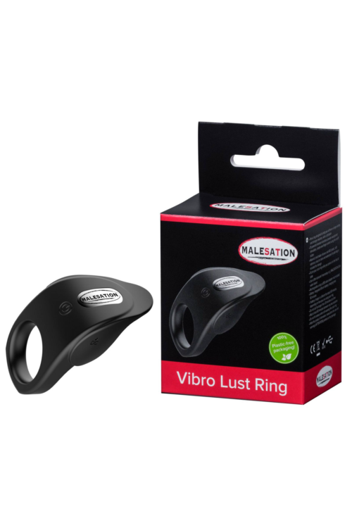 Черное эрекционное виброкольцо Vibro Lust Ring - 4