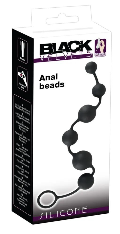 Анальная цепочка Black Velvets Anal Beads - 40 см. - 3