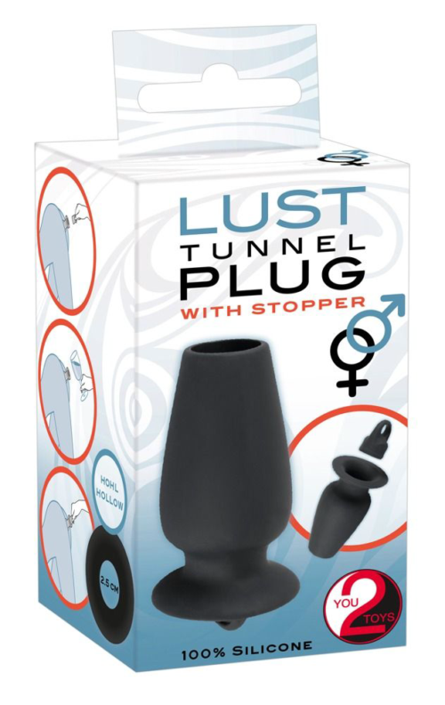 Пробка-туннель с заглушкой Lust Tunnel Plug with Stopper - 5