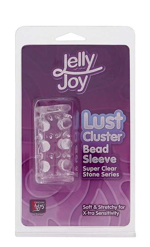 Прозрачная насадка на пенис с шипами и бугорками JELLY JOY LUST CLUSTER CLEAR - 1