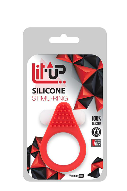 Красное эрекционное кольцо LIT-UP SILICONE STIMU RING 1 RED - 1