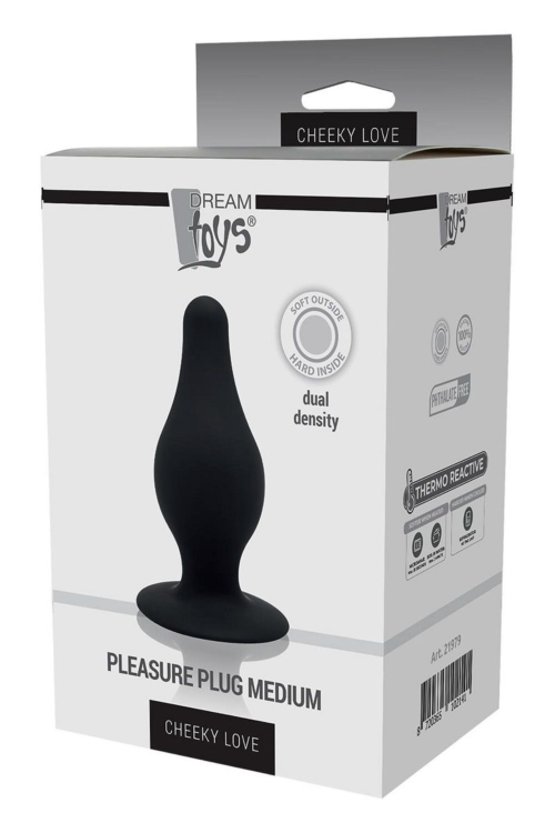 Черный анальный стимулятор DUAL DENSITY PLEASURE PLUG M - 9,3 см. - 1