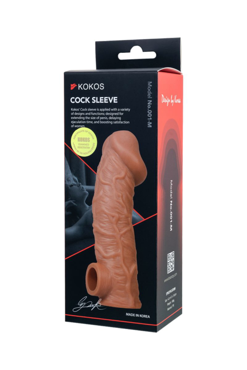 Телесная насадка на фаллос с фиксацией мошонки Cock Sleeve 001 Size M - 15,6 см. - 9