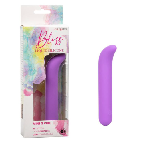 Фиолетовый мини-вибромассажер Liquid Silicone Mini G Vibe для стимуляции зоны G - 10,75 см. - 1