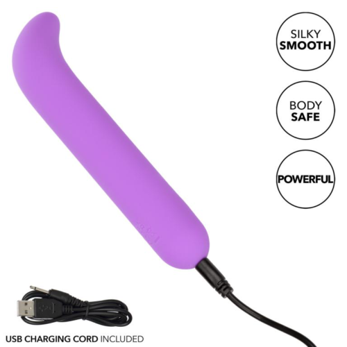 Фиолетовый мини-вибромассажер Liquid Silicone Mini G Vibe для стимуляции зоны G - 10,75 см. - 2