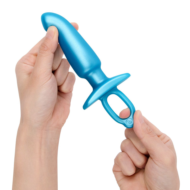 Голубая анальная пробка для массажа простаты Hither Silicone Prostate Plug - 14,3 см. - 4