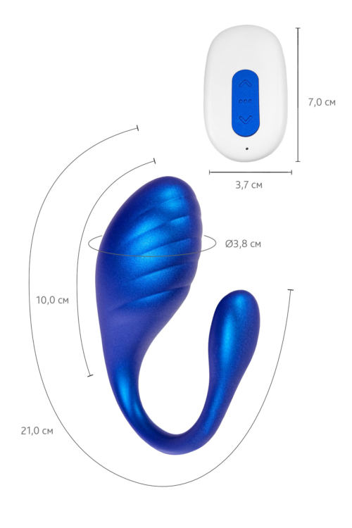 Синее виброяйцо Choppy с управлением через приложение - 6
