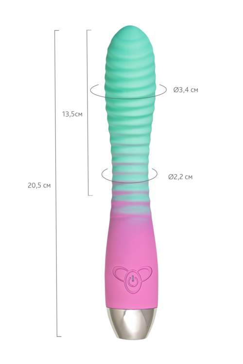 Мятно-розовый вибратор с изогнутой головкой Azalia - 20,5 см. - 6