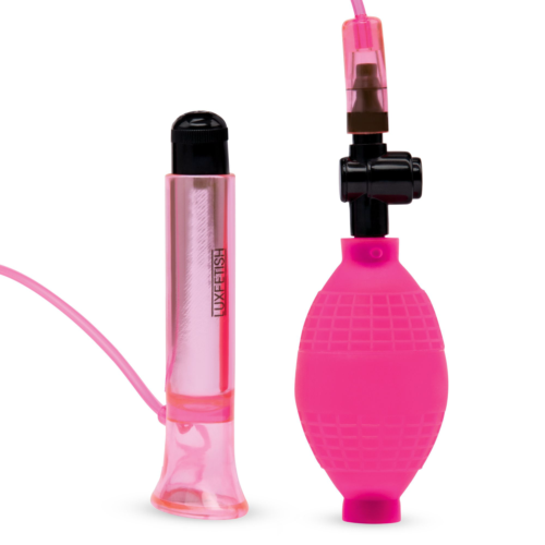 Розовый вакуумный стимулятор для клитора с вибрацией Vibrating Clitoral Pump with Quick Release - 0