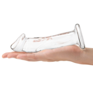 Прозрачный стеклянный фаллоимитатор 6’’ Glass Dildo With Veins Flat Base - 15,2 см. - 3