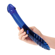 Синий двусторонний стеклянный стимулятор 11’’ Double-sided Glass Dildo For G-Spot P-Spot Stimulation - 28 см. - 2