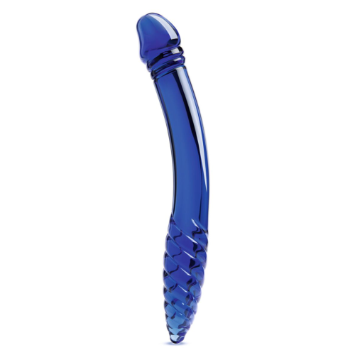 Синий двусторонний стеклянный стимулятор 11’’ Double-sided Glass Dildo For G-Spot P-Spot Stimulation - 28 см. - 0