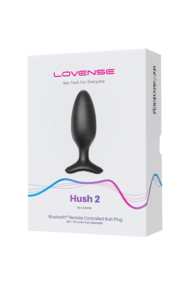 Черная анальная втулка LOVENSE Hush 2 (M) - 13,5 см. - 9