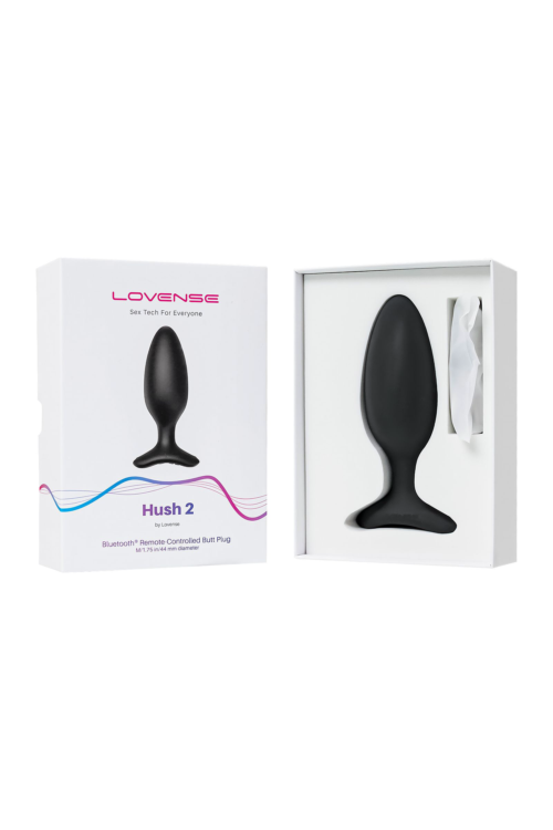 Черная анальная втулка LOVENSE Hush 2 (M) - 13,5 см. - 8