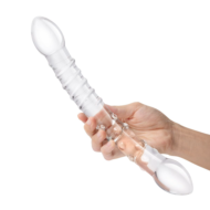 Двусторонний стеклянный фаллоимитатор 12’’ Girthy Double Trouble Glass Dildo - 30 см. - 3