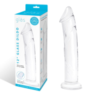 Большой стеклянный стимулятор 12’’ Glass Dildo With Veins Flat Base - 28 см. - 1