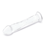 Большой стеклянный стимулятор 12’’ Glass Dildo With Veins Flat Base - 28 см. - 2