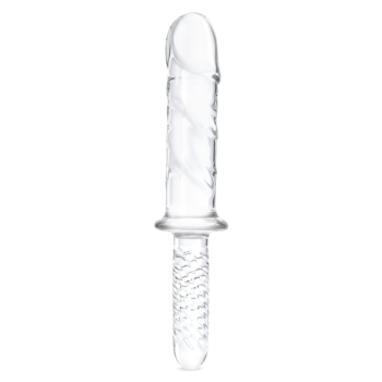 Стеклянный фаллоимитатор с рукоятью 11’’ Girthy Cock Double Ended With Handle - 28 см.