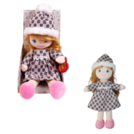 Кукла мягконабивная, в шапочке и фетровом платье, 36 см, в открытой коробке - 0