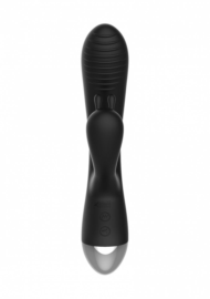 Чёрный вибратор E-Stimulation Rabbit Vibrator с электростимуляцией - 19 см. - 1