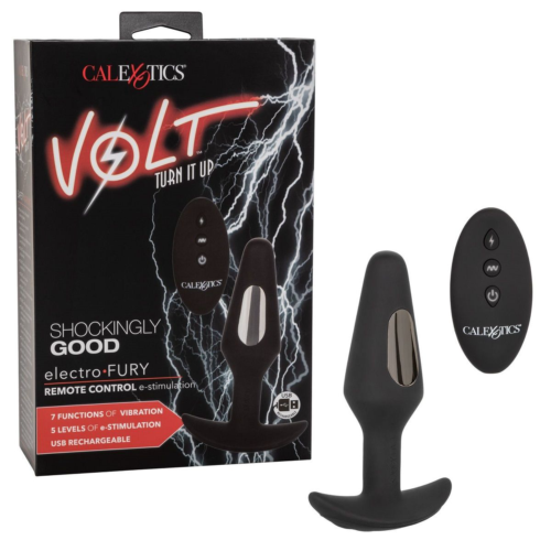 Черная анальная пробка с электростимуляцией Volt Electro-Fury - 12,75 см. - 1