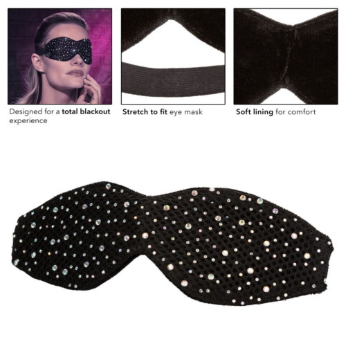 Черная маска на глаза Blackout Eye Mask со стразами - 6