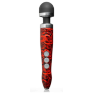 Красный беспроводной wand-вибратор Doxy Die Cast 3R с принтом в виде роз на рукояти - 28 см. - 0