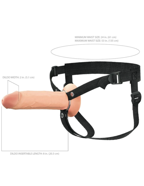 Полый страпон на ремнях 8’’ Hollow Silicone Strap-on - 3