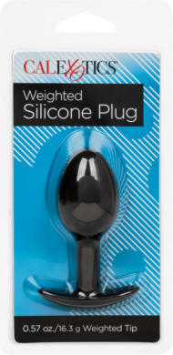 Черная анальная пробка из силикона Weighted Silicone Plug - 7,5 см. - 2