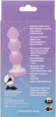 Сиреневая анальная пробка-ёлочка Beaded Probe - 10,7 см. - 5