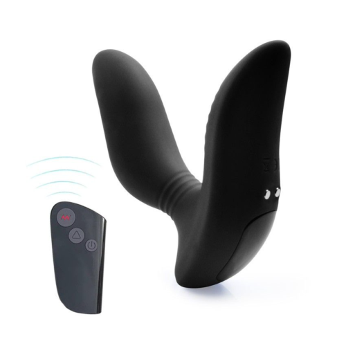 Черный вибромассажер простаты 3,5’’ Remote Control Curve P-spot Massager - 12 см. - 0