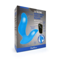 Синий вибромассажер простаты 3,5’’ Remote Control Curve P-spot Massager - 12 см. - 3