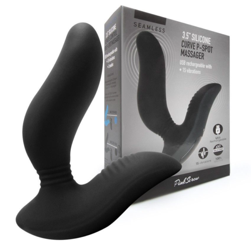 Черный вибромассажер простаты 3,5’’ Curve P-spot Massager - 12 см. - 1