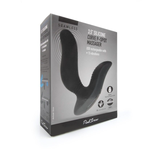 Черный вибромассажер простаты 3,5’’ Curve P-spot Massager - 12 см. - 3