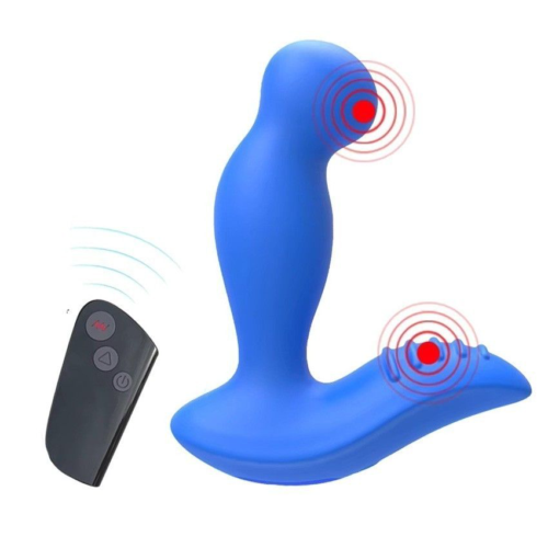 Синий вибромассажер простаты 3,5’’ Remote Control P-spot Massager - 12,5 см. - 3