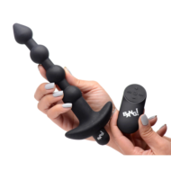 Черные анальные бусы с вибрацией и пультом ДУ 28X Remote Control Vibrating Silicone Anal Beads - 19 см. - 2